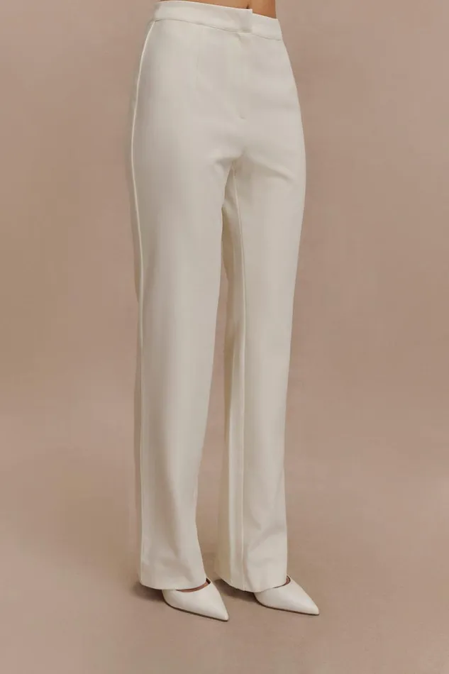 Women Meshki Bottoms Allanah Straight Leg Pant 8211 Ivory