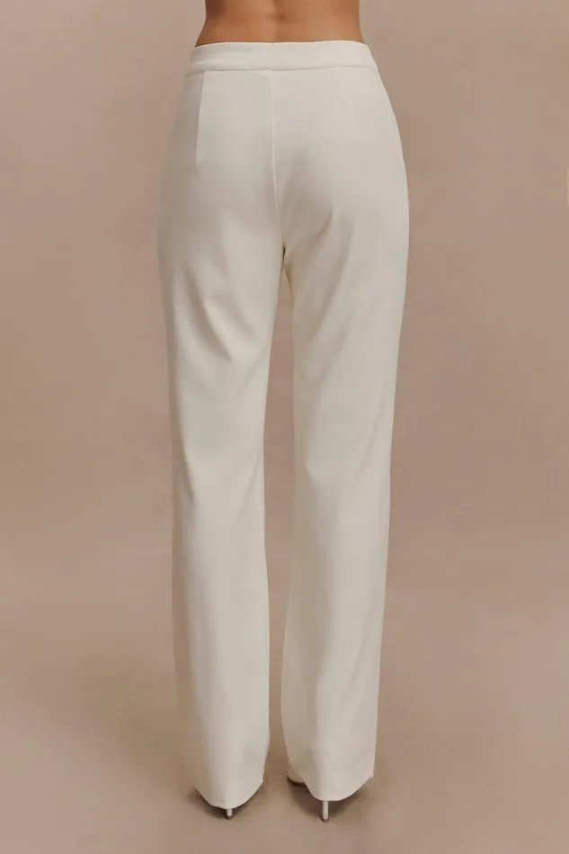 Women Meshki Bottoms Allanah Straight Leg Pant 8211 Ivory