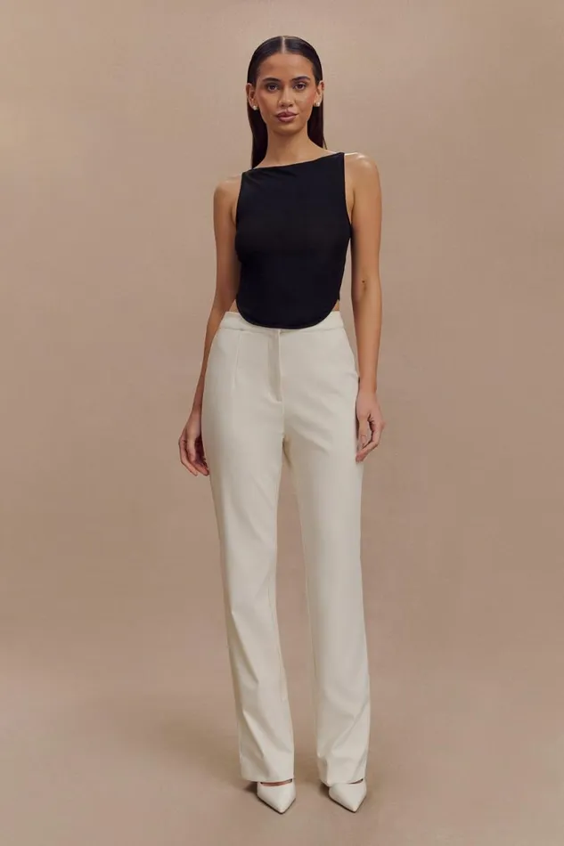 Women Meshki Bottoms Allanah Straight Leg Pant 8211 Ivory