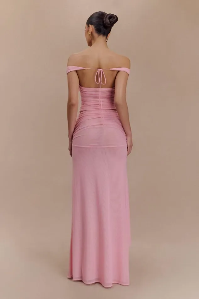 Women Meshki Bottoms Arna Mesh Maxi Skirt 8211 Candy Pink