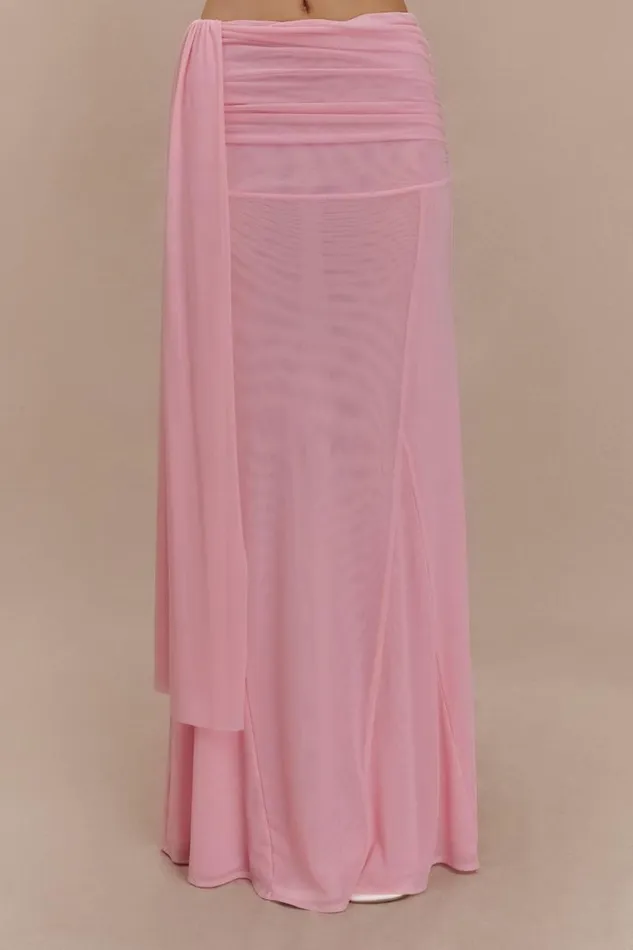 Women Meshki Bottoms Arna Mesh Maxi Skirt 8211 Candy Pink