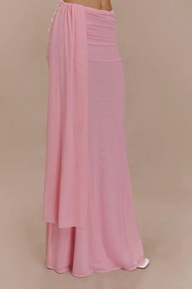 Women Meshki Bottoms Arna Mesh Maxi Skirt 8211 Candy Pink