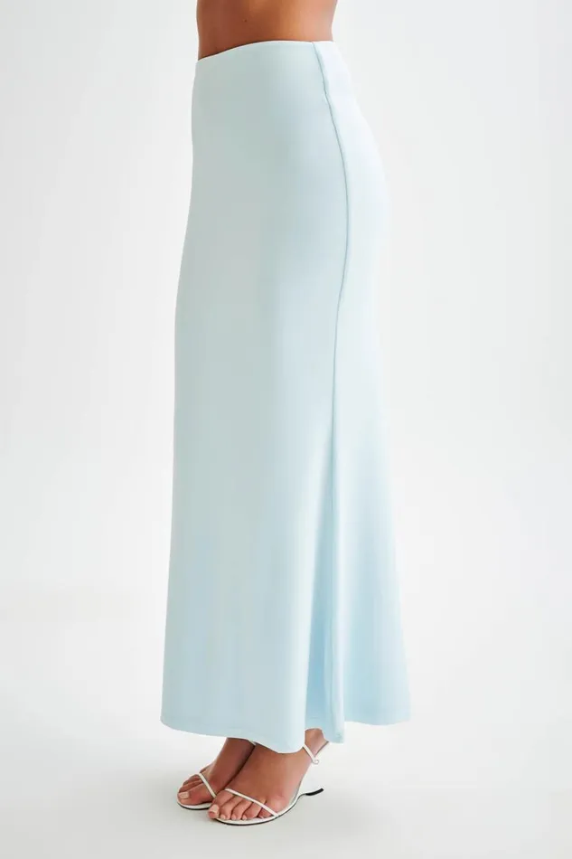 Women Meshki Bottoms Bruna Slinky Fishtail Maxi Skirt 8211 Sky Blue