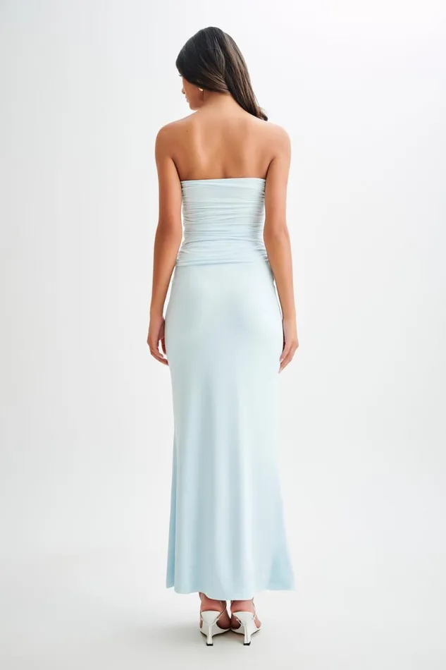 Women Meshki Bottoms Bruna Slinky Fishtail Maxi Skirt 8211 Sky Blue