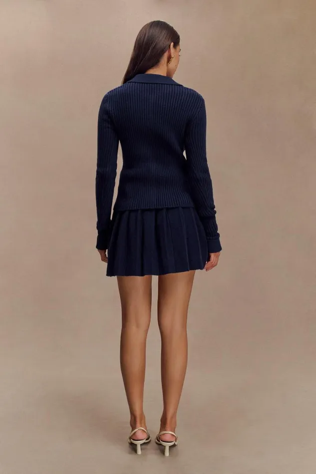 Women Meshki Bottoms Erin Long Sleeve Button Cardigan 8211 Navy