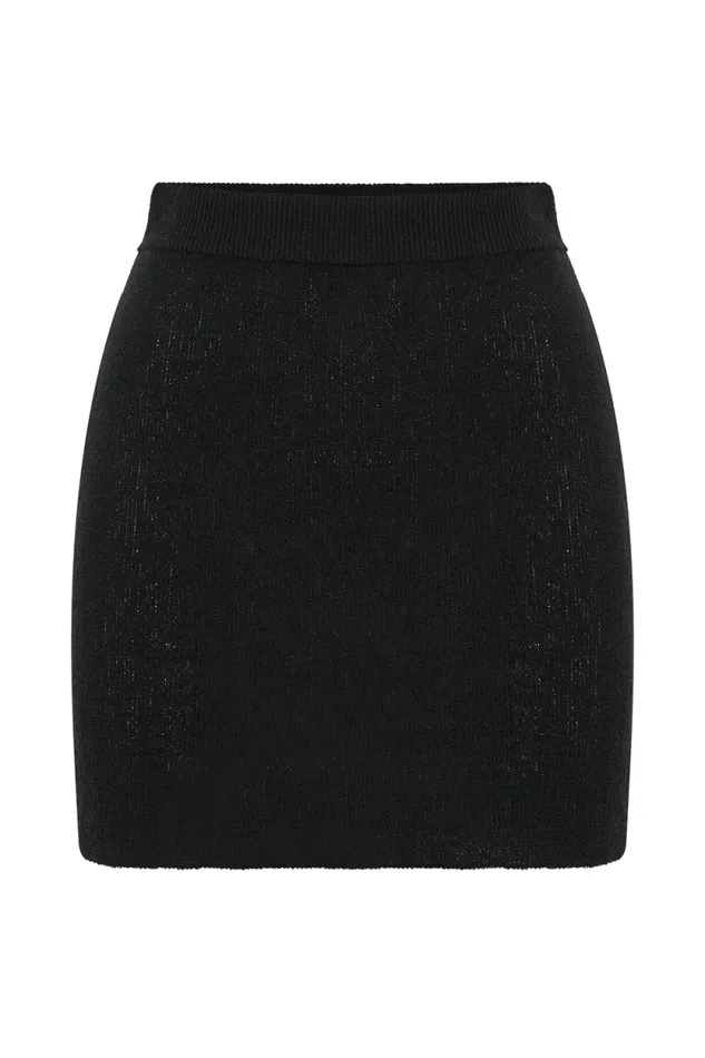 Women Meshki Bottoms Esme Knit Mini Skirt 8211 Black