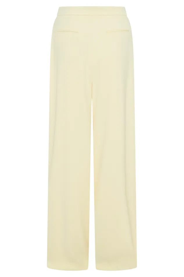 Women Meshki Bottoms Faith Suiting Wide Leg Pant 8211 Lemon Cream