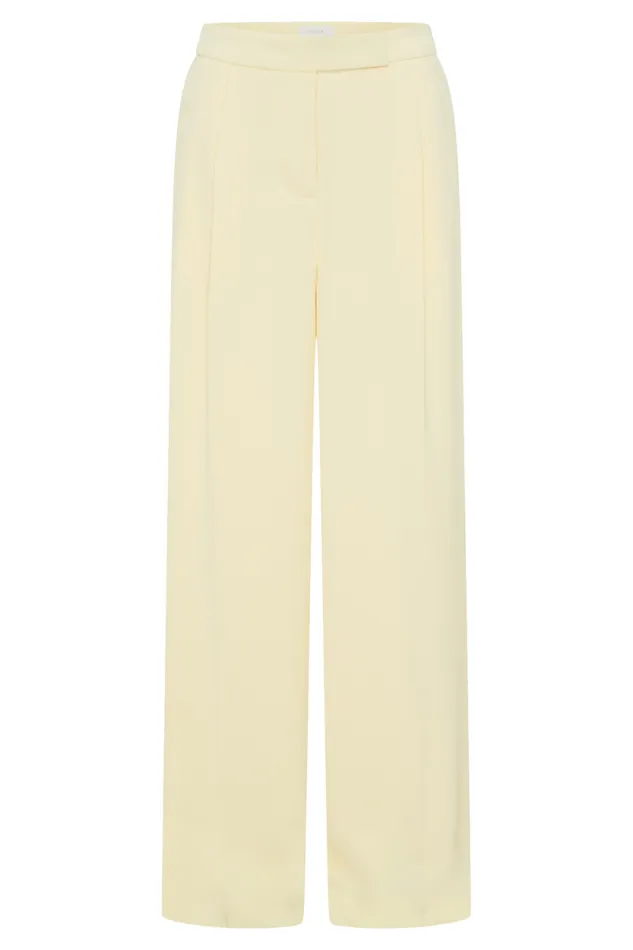 Women Meshki Bottoms Faith Suiting Wide Leg Pant 8211 Lemon Cream