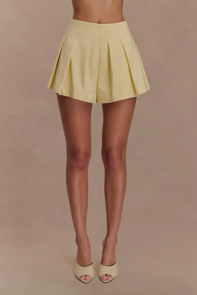 Women Meshki Bottoms Issy Cotton Shorts 8211 Lemon