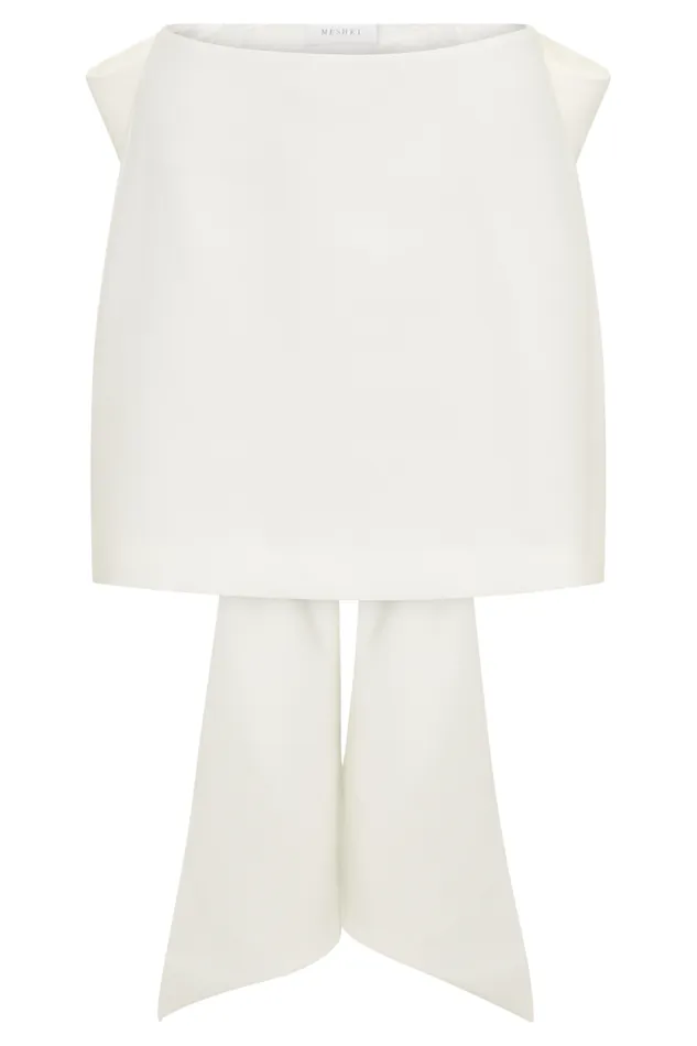 Women Meshki Bottoms Jana Bow Mini Skirt 8211 White