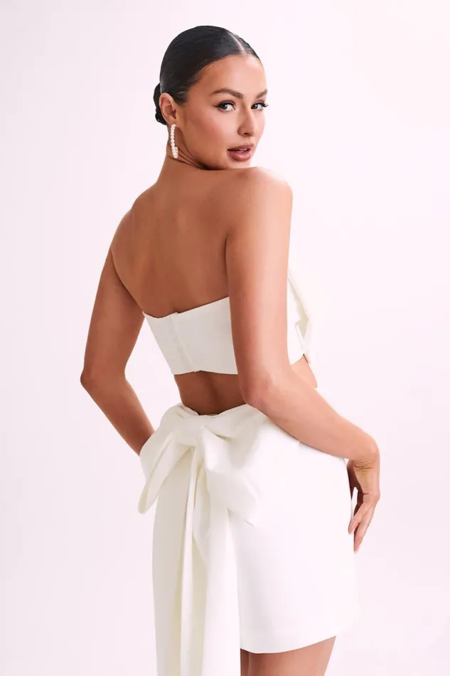 Women Meshki Bottoms Jana Bow Mini Skirt 8211 White