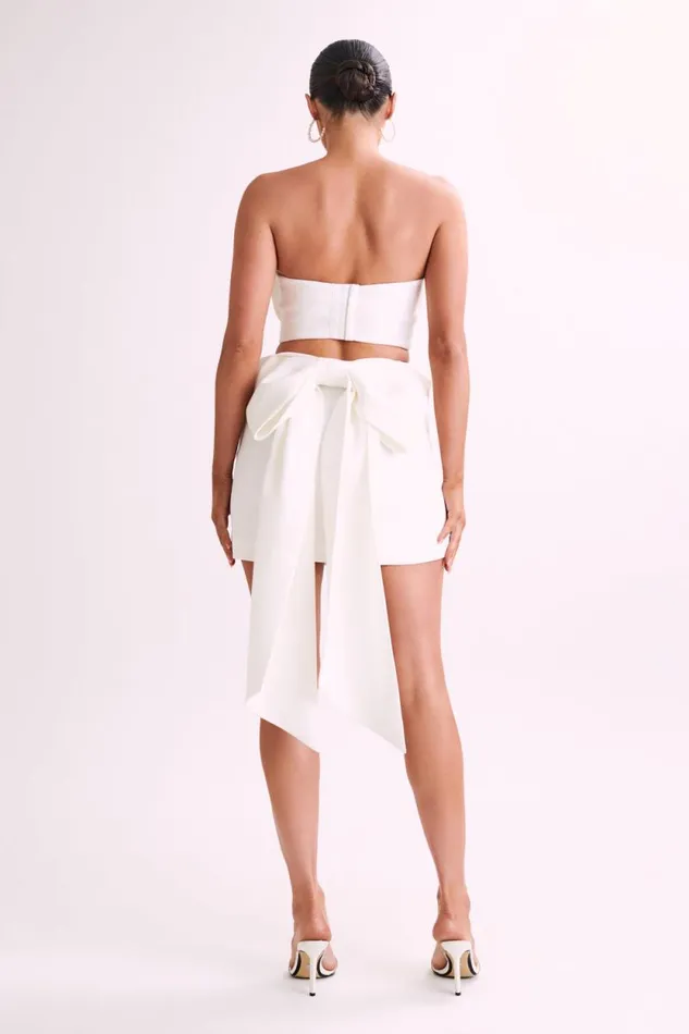Women Meshki Bottoms Jana Bow Mini Skirt 8211 White