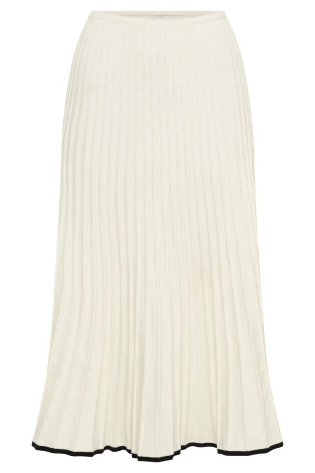 Women Meshki Bottoms Jolene Contrast Rib Knit Midi Skirt 8211 White
