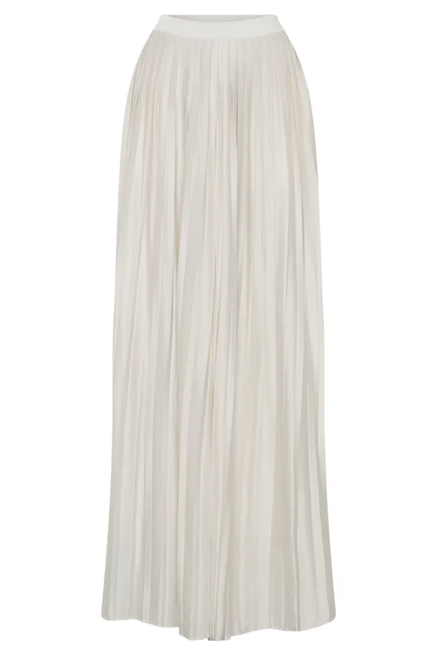 Women Meshki Bottoms Kennedy Plisse Wide Leg Pants 8211 Ivory