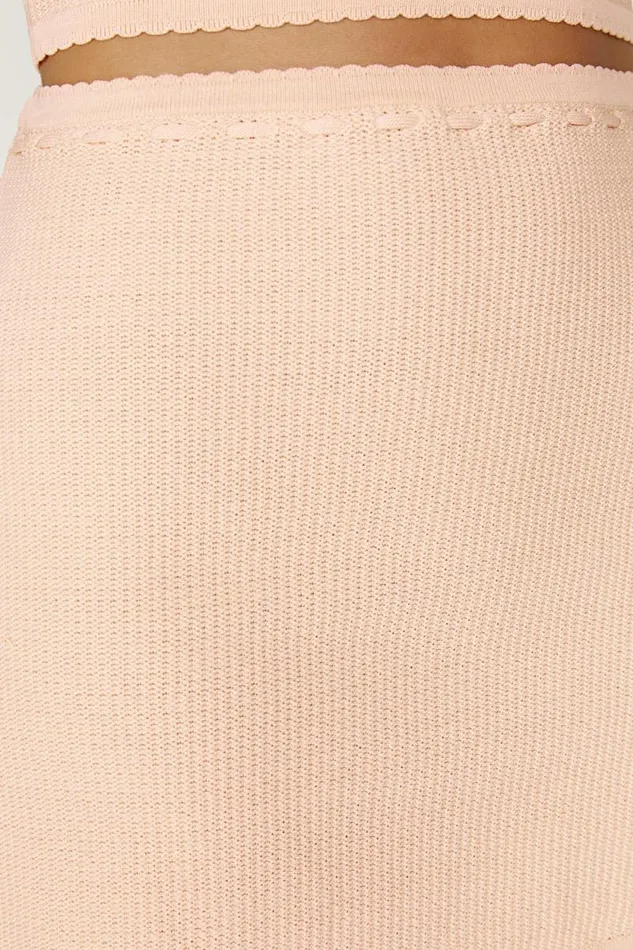 Women Meshki Bottoms Kyra Waffle Mini Skirt 8211 Apricot