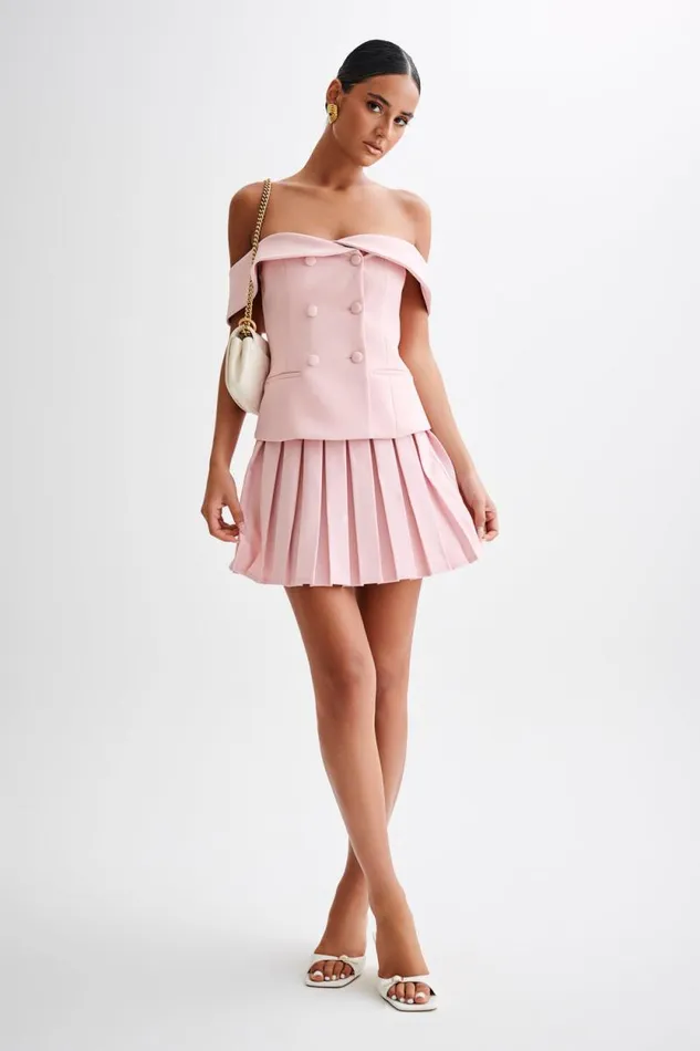 Women Meshki Bottoms Mura Pleated Mini Skirt 8211 Baby Pink