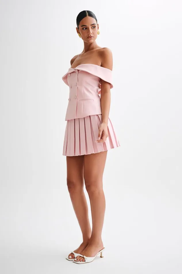 Women Meshki Bottoms Mura Pleated Mini Skirt 8211 Baby Pink