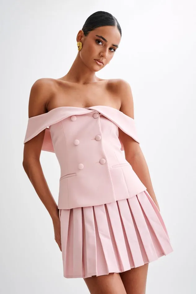 Women Meshki Bottoms Mura Pleated Mini Skirt 8211 Baby Pink
