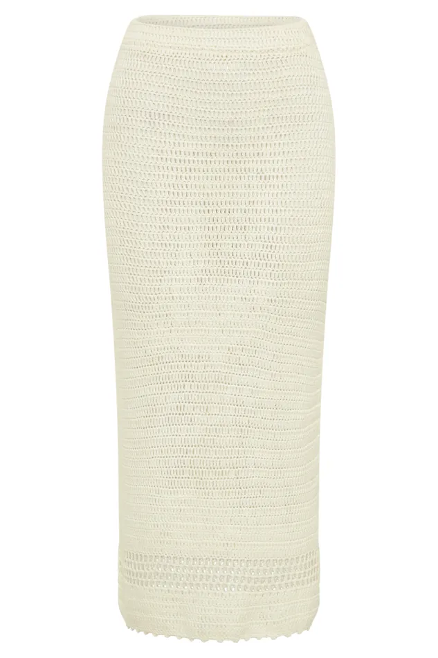 Women Meshki Bottoms Paris Crochet Midi Skirt 8211 Ivory