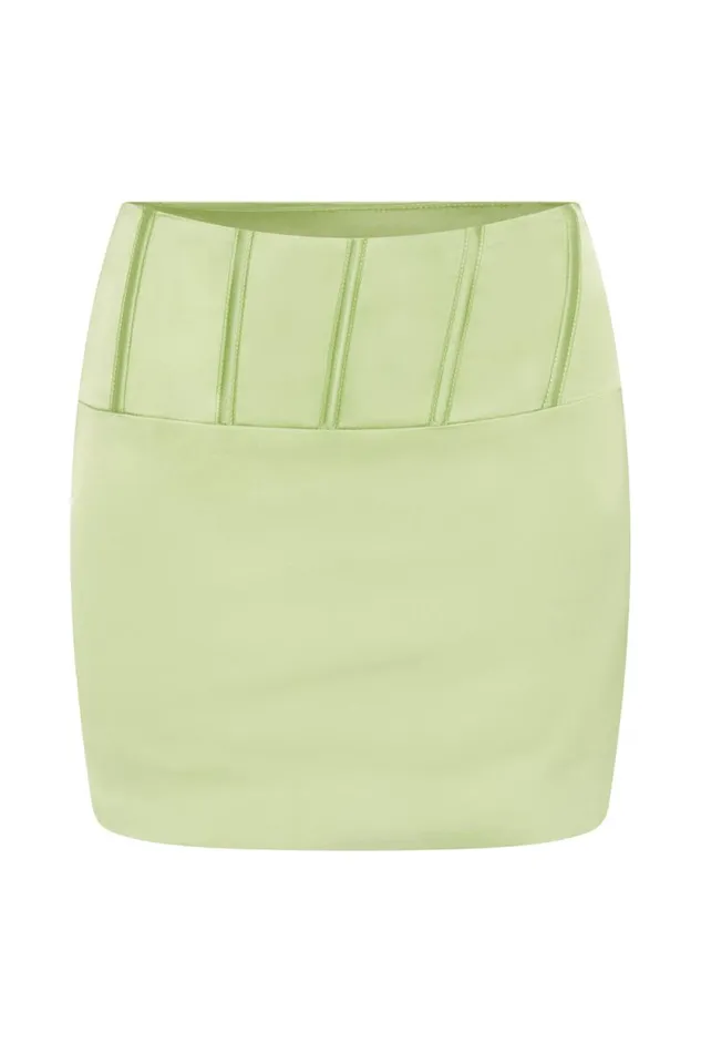 Women Meshki Bottoms Scarlet Corset Mini Skirt 8211 Pistachio Green