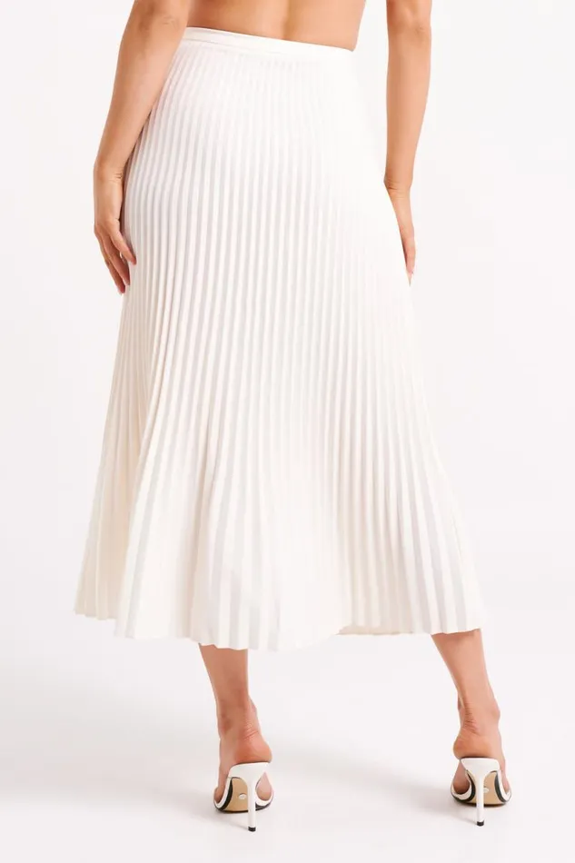 Women Meshki Bottoms Twyla Pleated Suiting Maxi Skirt 8211 Ivory