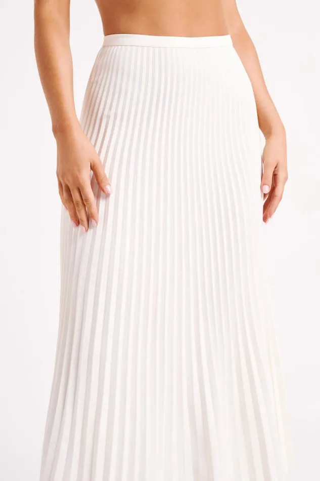 Women Meshki Bottoms Twyla Pleated Suiting Maxi Skirt 8211 Ivory
