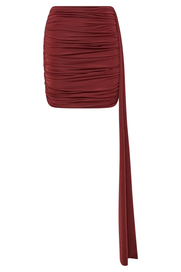 Women Meshki Bottoms Wren Slinky Mini Skirt 8211 Cherry Red