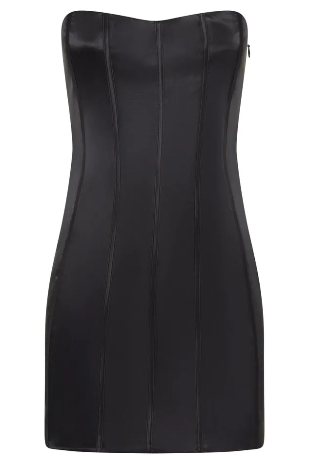 Women Meshki Dresses Amaya Lace Up Corset Mini Dress 8211 Black