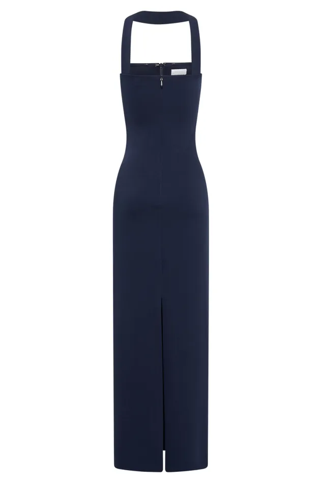 Women Meshki Dresses Amelita Suiting Halter Midi Dress 8211 Navy