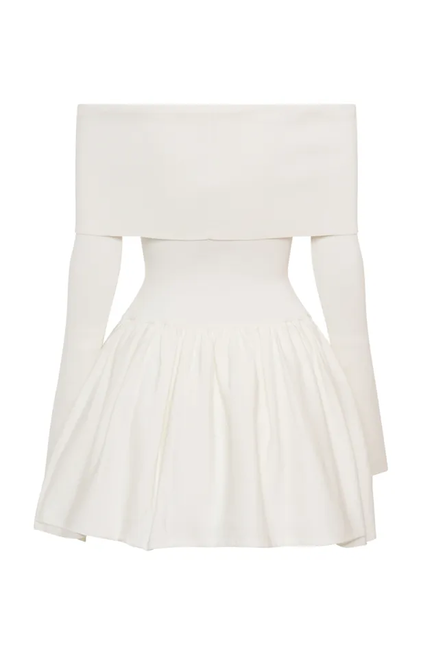 Women Meshki Dresses Atlanta Long Sleeve Mini Dress 8211 Ivory