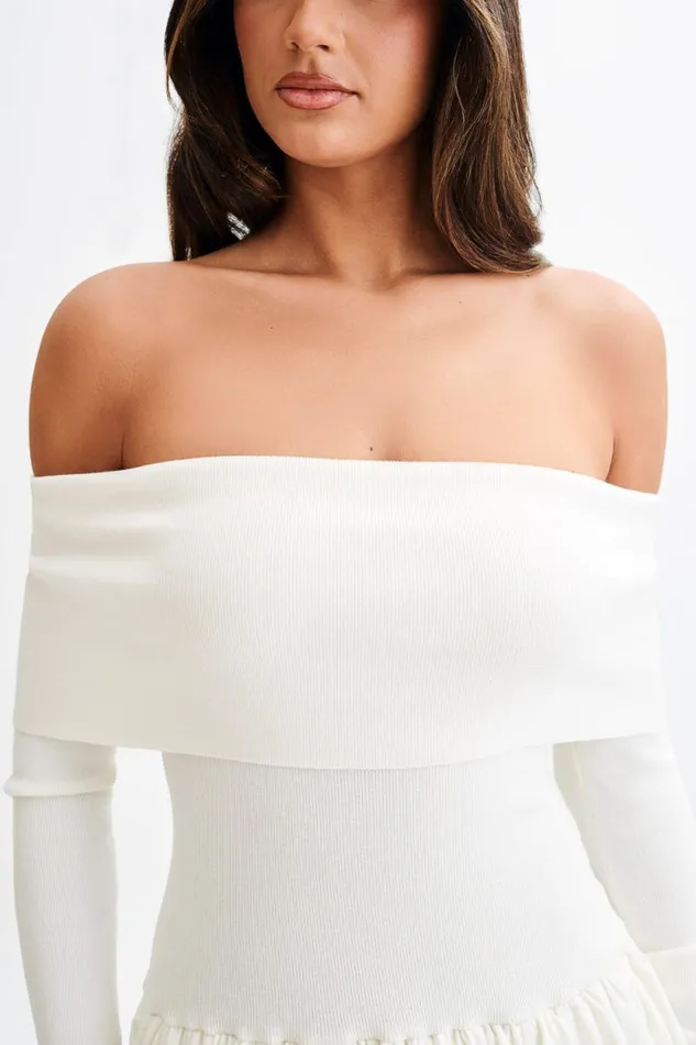Women Meshki Dresses Atlanta Long Sleeve Mini Dress 8211 Ivory
