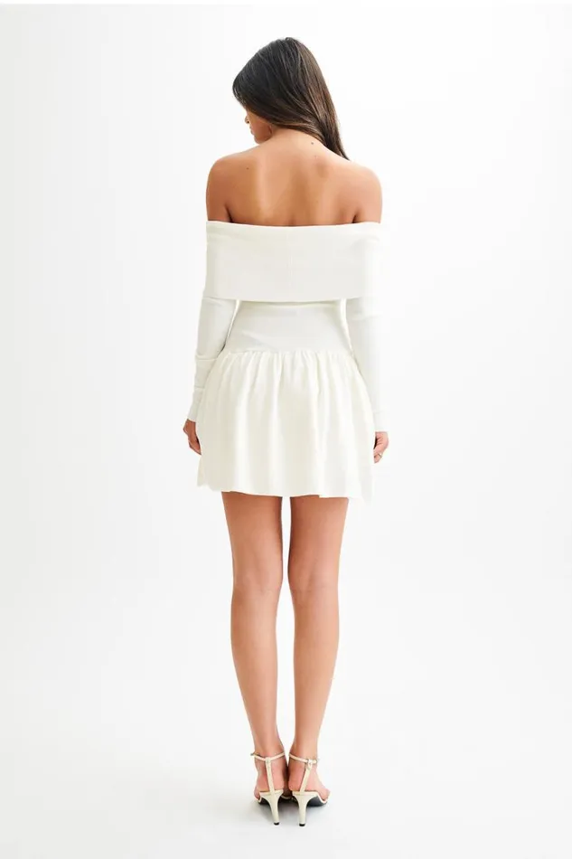 Women Meshki Dresses Atlanta Long Sleeve Mini Dress 8211 Ivory