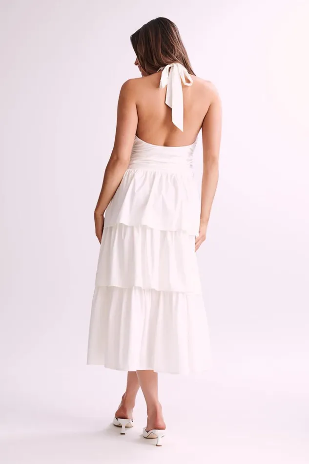Women Meshki Dresses Belinda Tiered Maxi Dress 8211 White