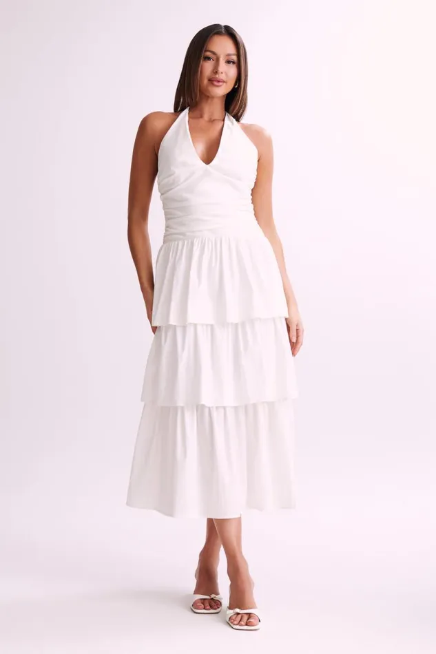 Women Meshki Dresses Belinda Tiered Maxi Dress 8211 White