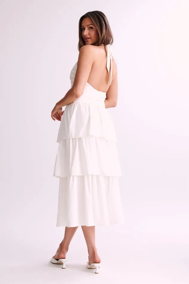 Women Meshki Dresses Belinda Tiered Maxi Dress 8211 White
