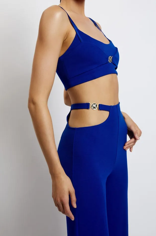 Women Meshki Dresses Blythe Double Strap Crop Top 8211 Cobalt Blue