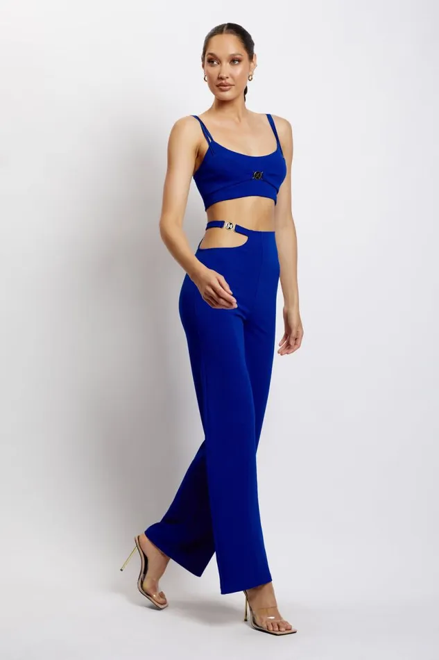 Women Meshki Dresses Blythe Double Strap Crop Top 8211 Cobalt Blue