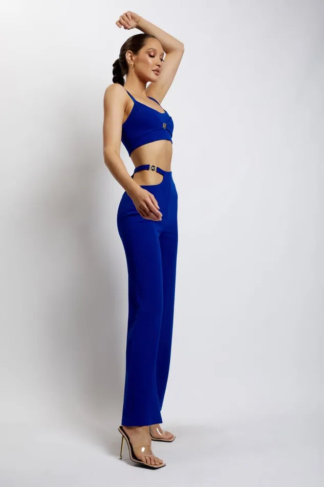 Women Meshki Dresses Blythe Double Strap Crop Top 8211 Cobalt Blue