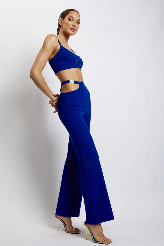 Women Meshki Dresses Blythe Double Strap Crop Top 8211 Cobalt Blue