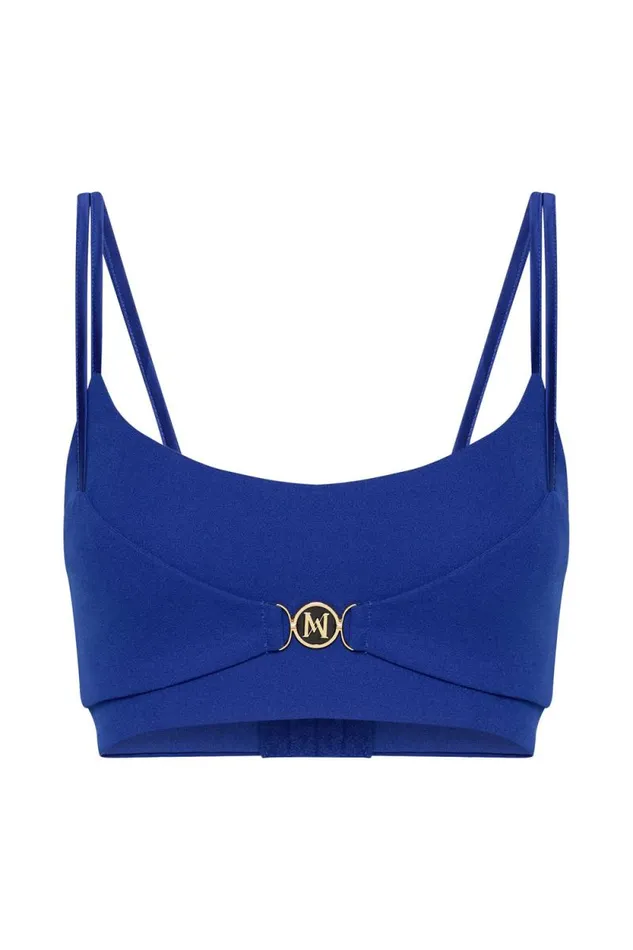 Women Meshki Dresses Blythe Double Strap Crop Top 8211 Cobalt Blue