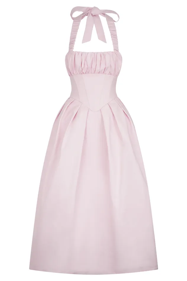 Women Meshki Dresses Candy Halter Midi Dress 8211 Ballet Pink
