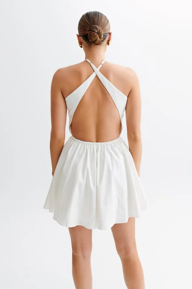 Women Meshki Dresses Carolina Cotton Halter Mini Dress 8211 White