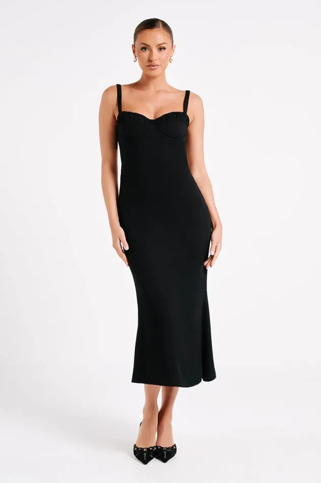 Women Meshki Dresses Constance Cupped Midi Dress 8211 Black