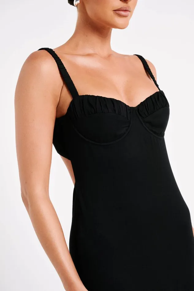 Women Meshki Dresses Constance Cupped Midi Dress 8211 Black