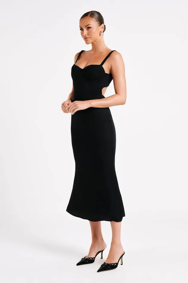 Women Meshki Dresses Constance Cupped Midi Dress 8211 Black