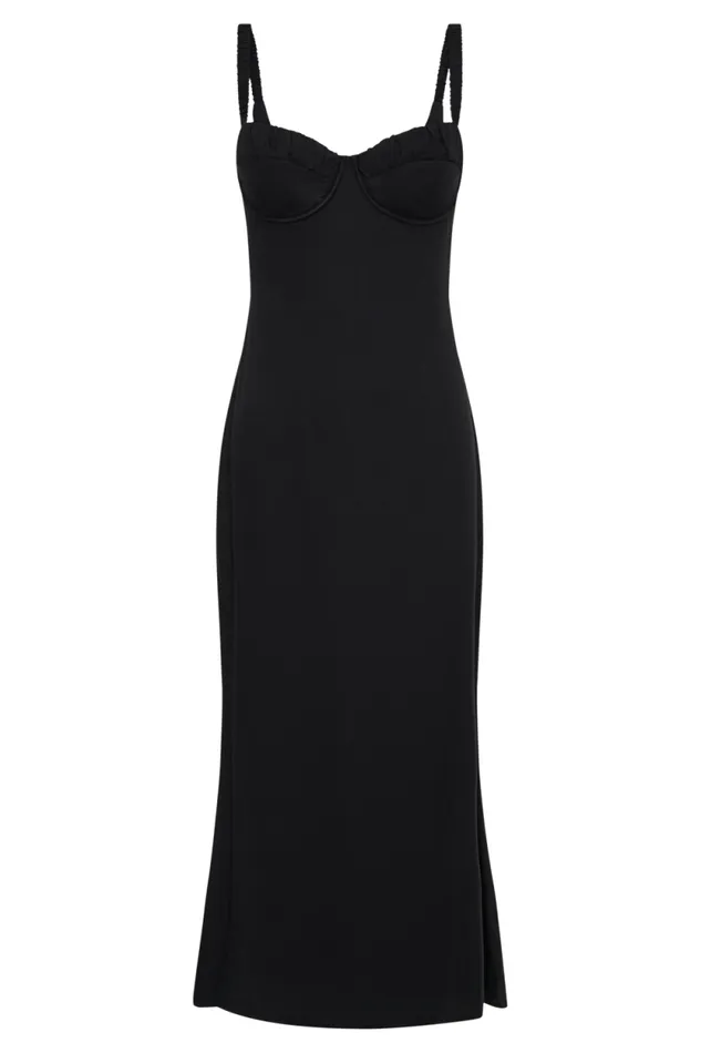 Women Meshki Dresses Constance Cupped Midi Dress 8211 Black