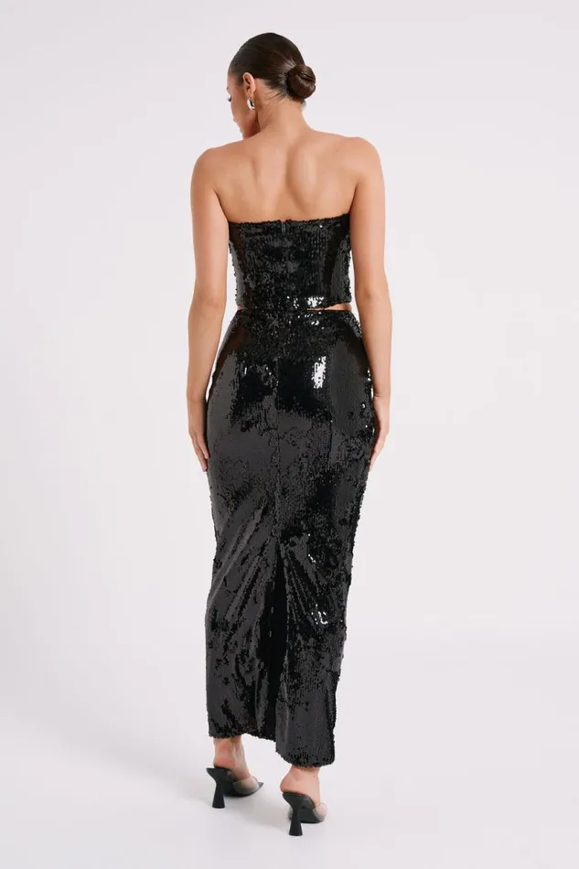 Women Meshki Dresses Cosette Sequin Maxi Skirt 8211 Black