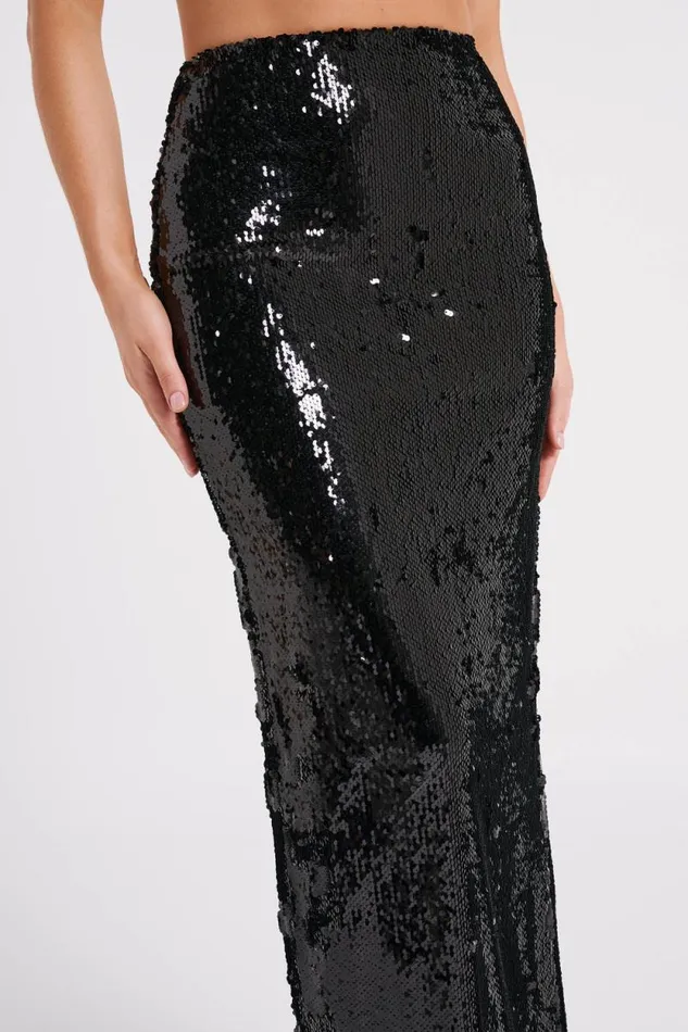 Women Meshki Dresses Cosette Sequin Maxi Skirt 8211 Black