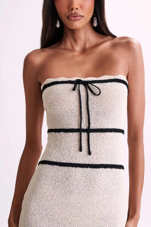 Women Meshki Dresses Dawn Strapless Knit Midi Dress 8211 Cream