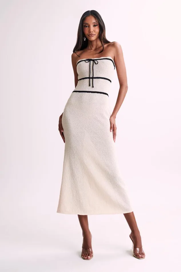 Women Meshki Dresses Dawn Strapless Knit Midi Dress 8211 Cream